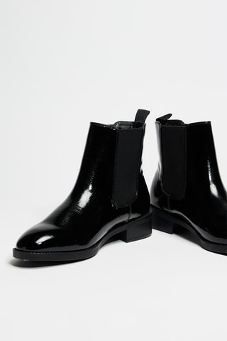 Bottines Chelsea en cuir verni - Noir