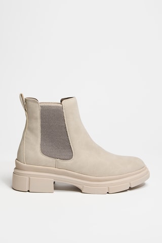 Bottines Chelsea en cuir - Beige