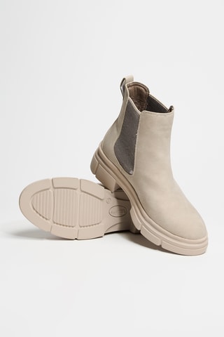 Bottines Chelsea en cuir - Beige