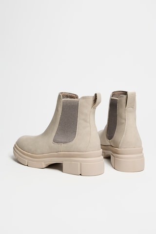 Bottines Chelsea en cuir - Beige