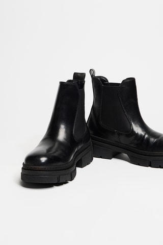 Bottines Chelsea en cuir verni - Noir