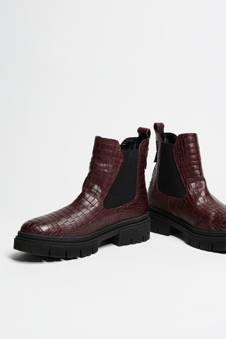 Bottines Chelsea en cuir - Bordeaux