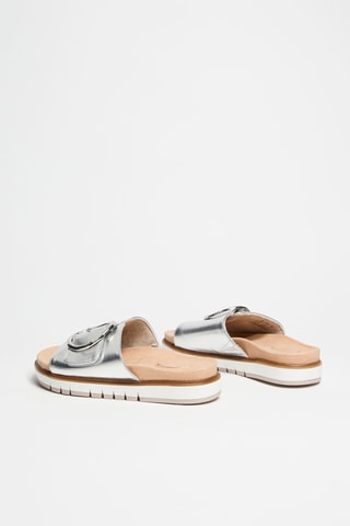 Mules en cuir - Argenté