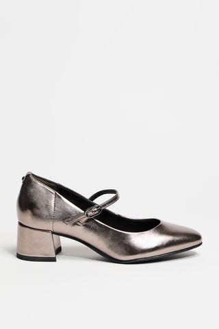 Escarpins en cuir verni - Gris métallisé