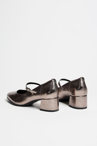 Escarpins en cuir verni - Gris métallisé