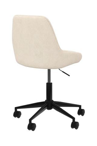Fauteuil de bureau pivotant et à roulettes Olivia - Ecru - Toucher velours