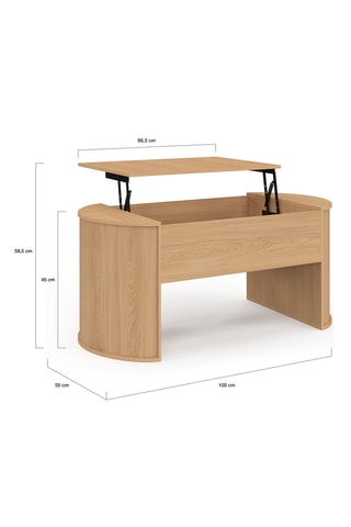 Table basse relevable Nami - 100 x 45 x 50 cm
