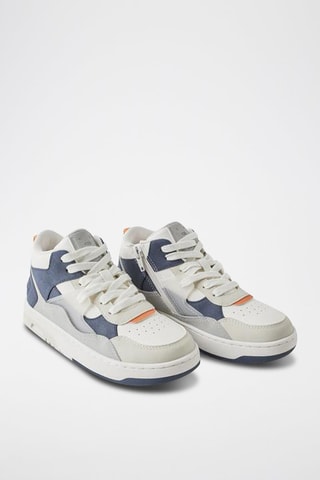 Baskets montantes - Blanc et bleu marine