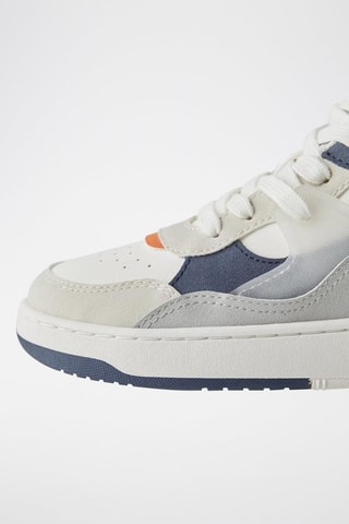 Baskets montantes - Blanc et bleu marine