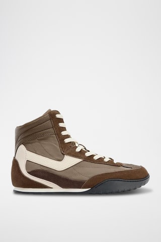 Baskets montantes en cuir - Marron