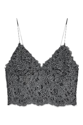 Crop top en dentelle - Gris foncé