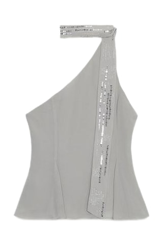 Top asymétrique - Gris clair
