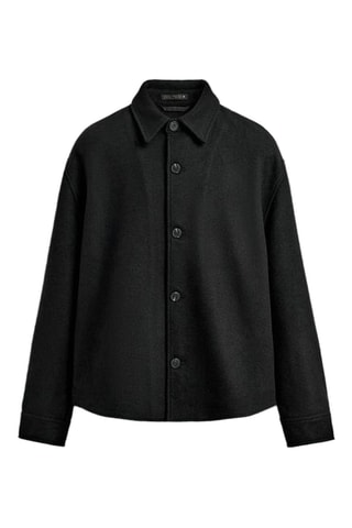 Chemise relaxed en laine - Noir