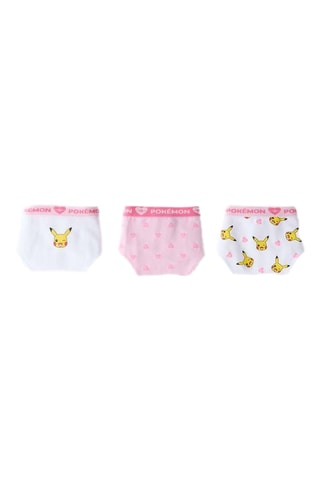 3 culottes Pikachu Pokémon - Blanc et rose