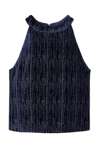 Blouse en velours - Bleu marine