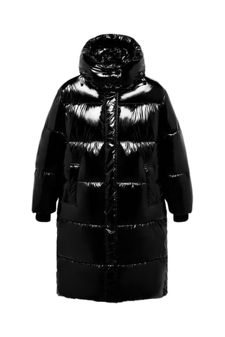 Doudoune longue à capuche - Noir