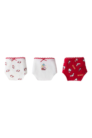 3 culottes Hello Kitty Sanrio - Blanc et rouge