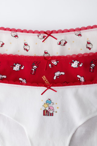 3 culottes Hello Kitty Sanrio - Blanc et rouge