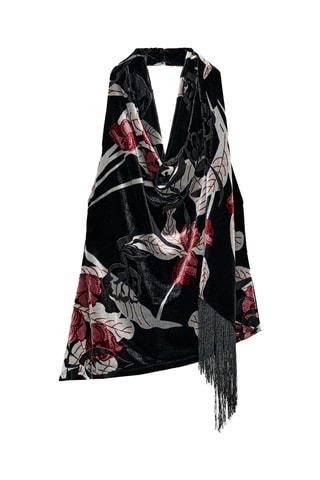 Top en velours - Noir