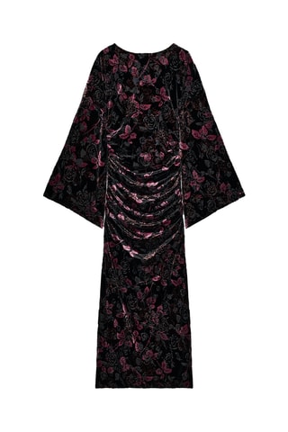 Robe drapée en velours - Noir