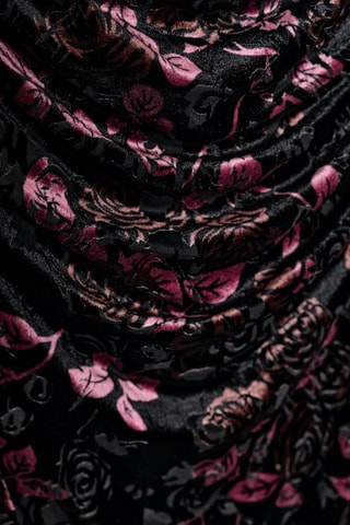 Robe drapée en velours - Noir