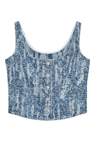 Top en jean - Bleu