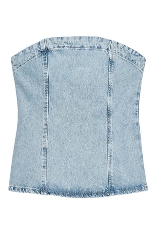 Top bustier en jean - Bleu