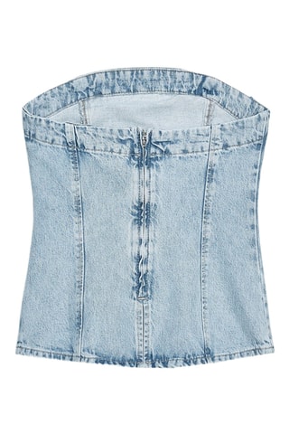 Top bustier en jean - Bleu