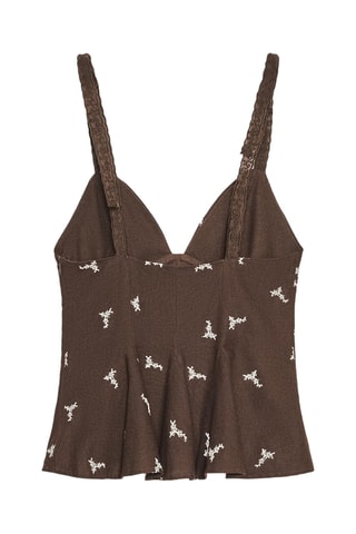 Top - Marron foncé et blanc