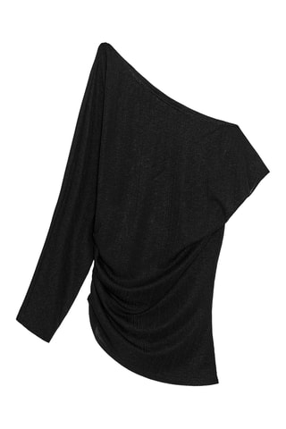 Top drapé - Noir