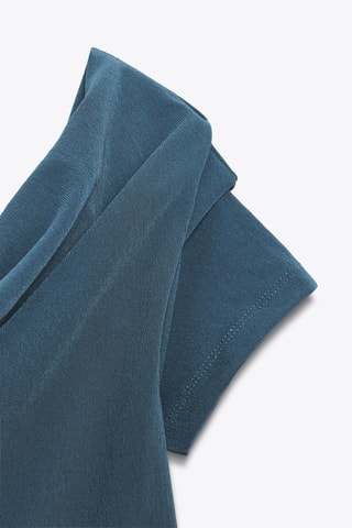 Top drapé - Bleu canard