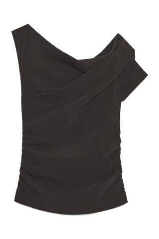 Top drapé - Noir