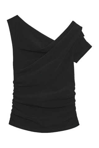 Top drapé - Noir