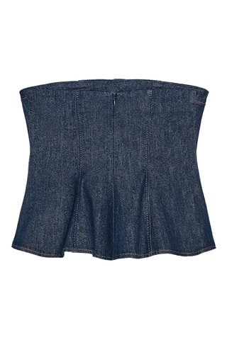 Top bustier en jean - Bleu marine