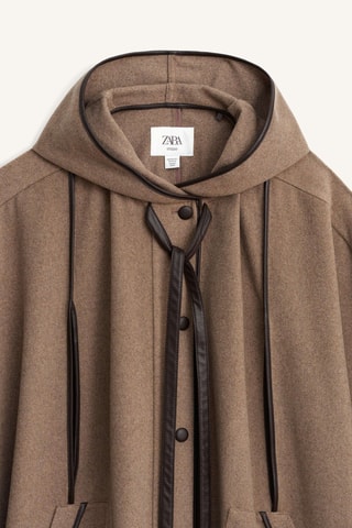Poncho à capuche - Beige chiné