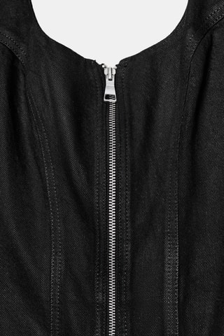 Robe droite en jean - Noir