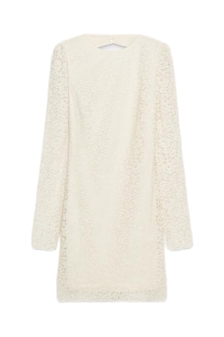 Robe droite en dentelle - Ecru