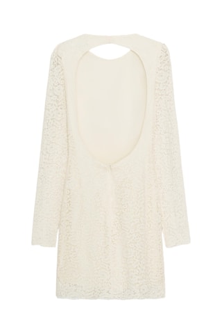 Robe droite en dentelle - Ecru