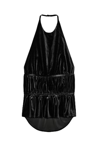 Top en velours - Noir