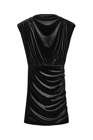 Robe drapée en velours - Noir