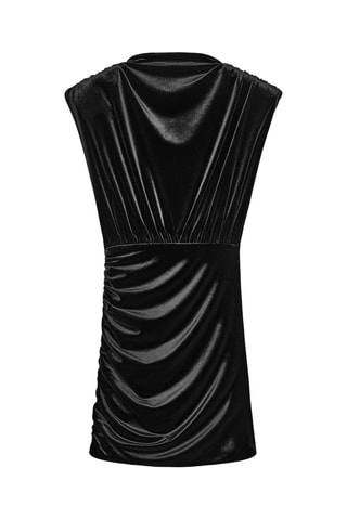 Robe drapée en velours - Noir