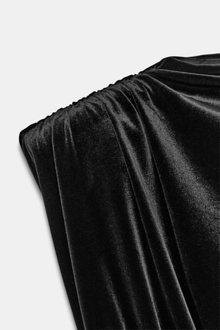 Robe drapée en velours - Noir