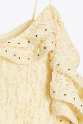 Robe longue en dentelle - Jaune