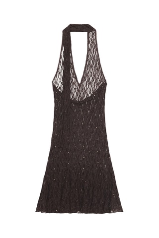 Robe patineuse en dentelle - Noir