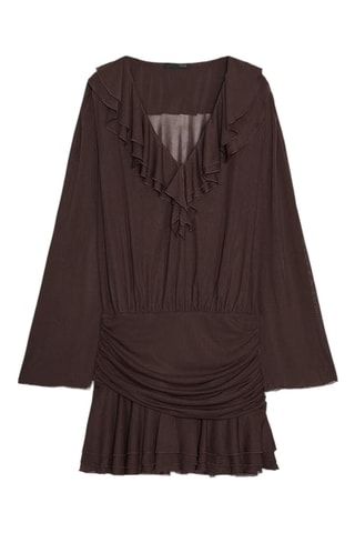 Robe drapée - Marron foncé