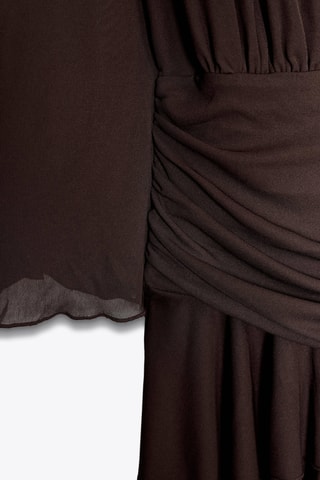 Robe drapée - Marron foncé