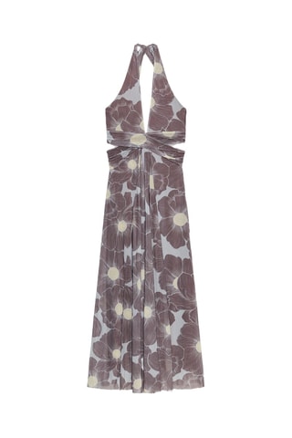 Robe patineuse - Marron foncé et écru