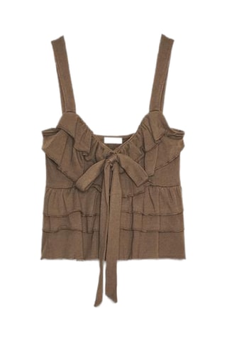 Top volanté - Marron foncé