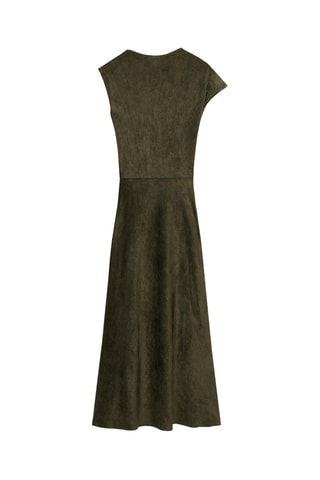 Robe midi en velours - Vert foncé