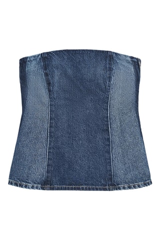 Top bustier en jean - Bleu